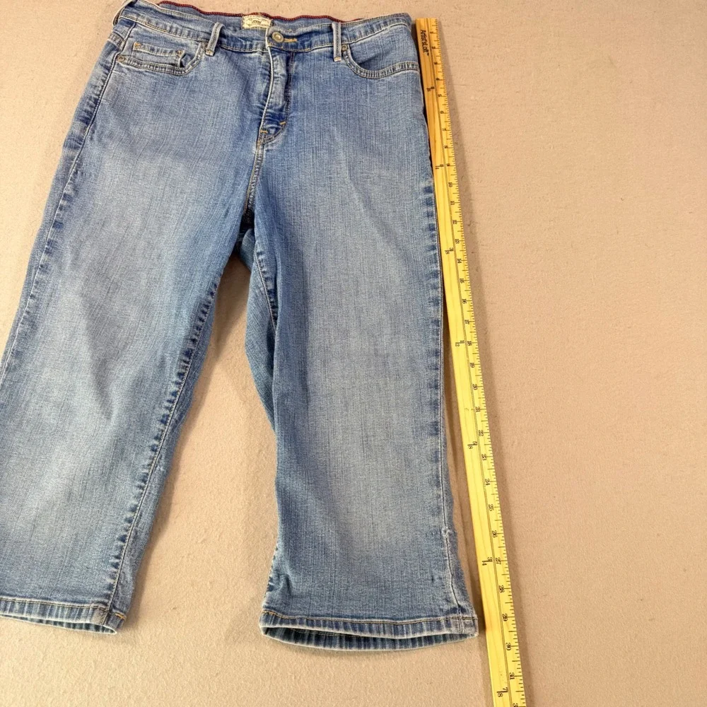 Levis 512 Perfectly Slimming Capri Jeans Men Light Wash Blue Denim Size 14 34x18